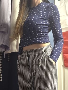 Houndstooth Wide Leg Pant.